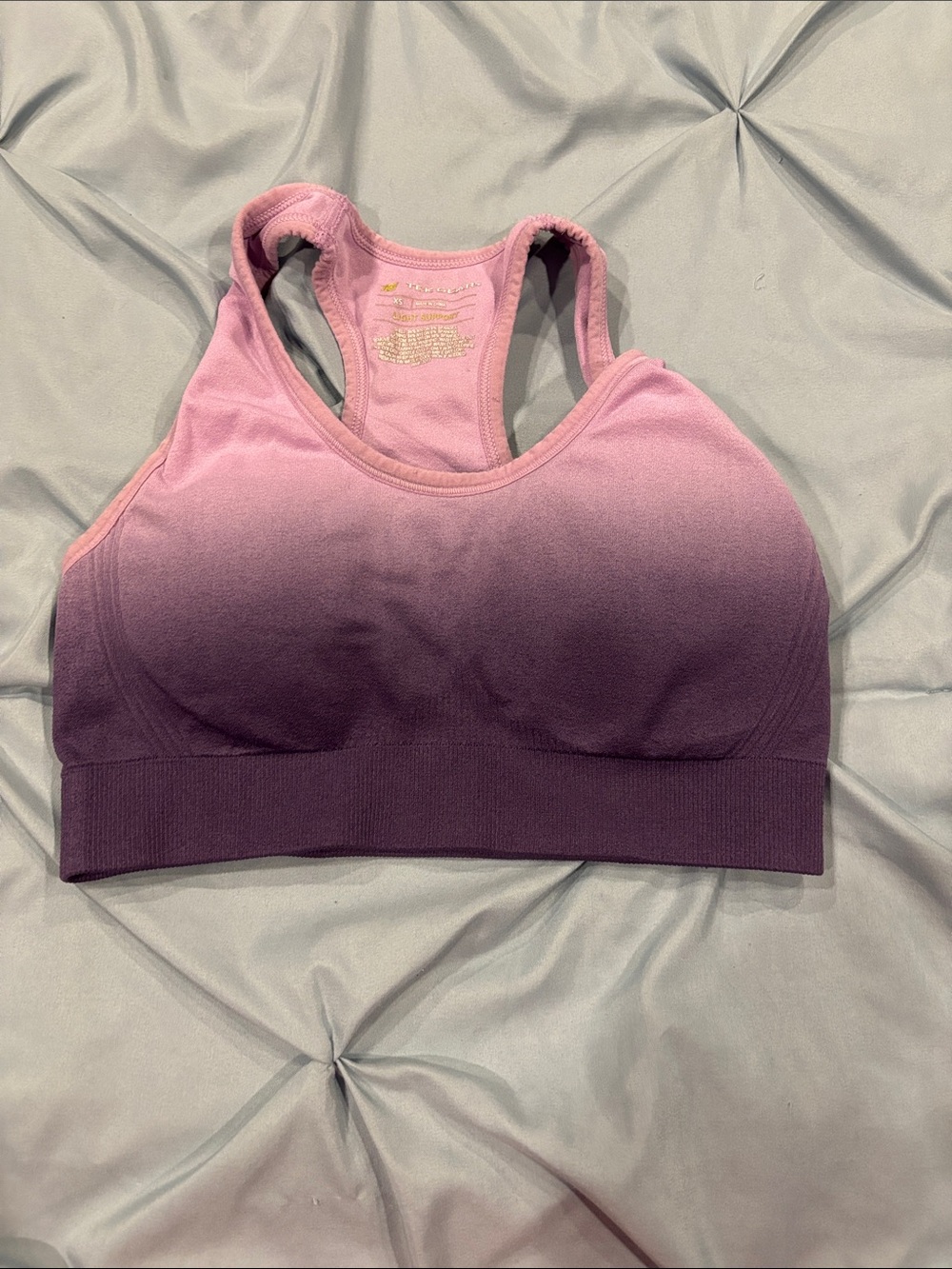 tek gear Pink to Purple Ombre Seamless Racerback Sports Bra